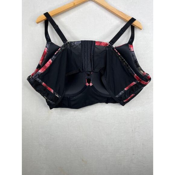 Torrid XO Plunge Corset Push Bra in Skull Floral Print women's Plus Size 48D - Picture 5 of 5